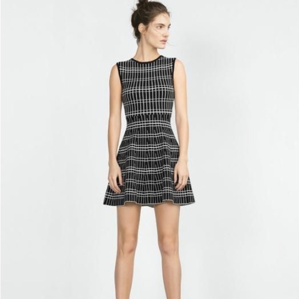 Zara windowpane sleeveless dress